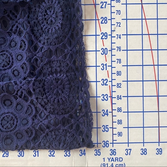 laundry by Shelli Segal Dress Womens 8 Blue Lace Short Sleeve Mini Dress Party - Picture 10 of 11